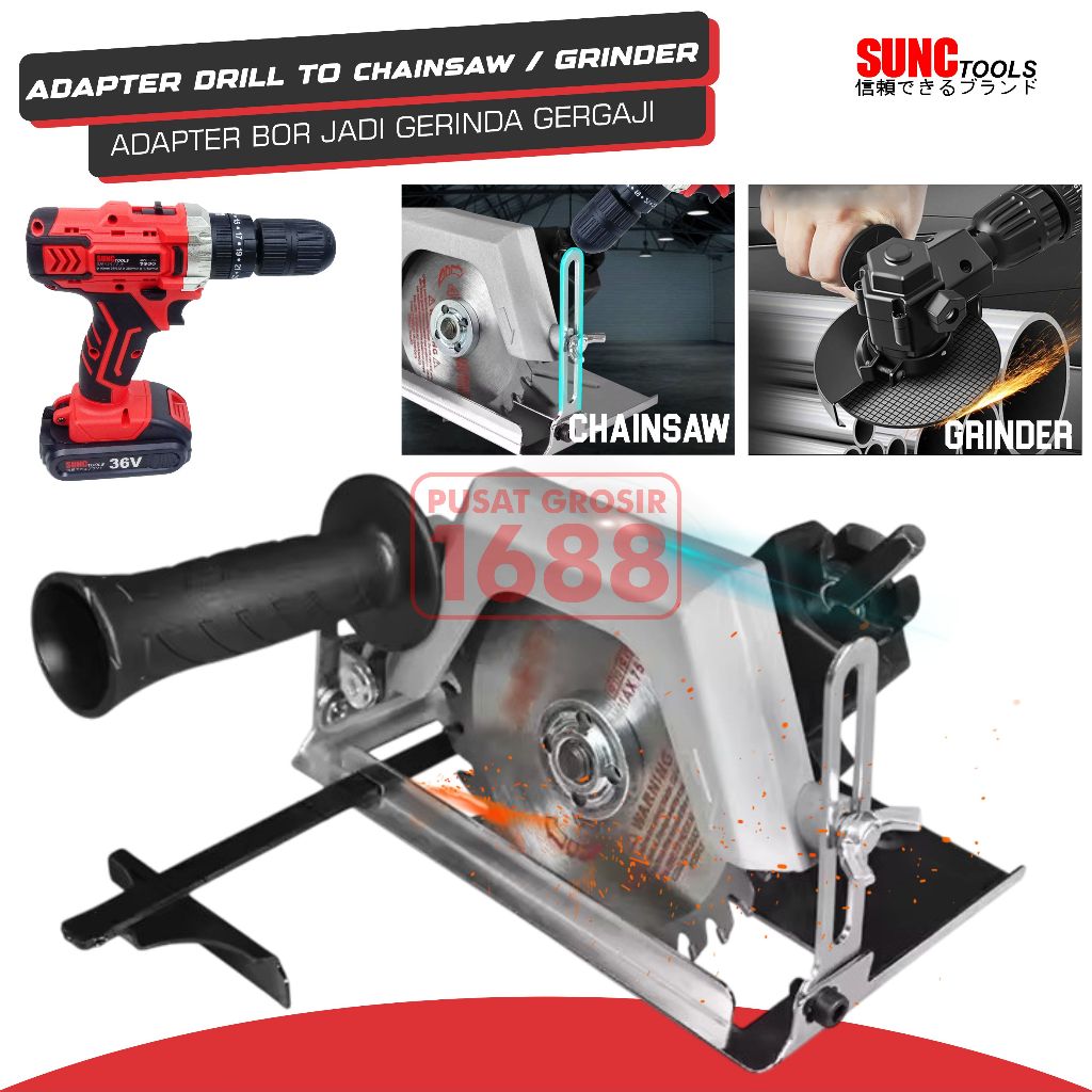 Adapter Bor Gerinda Angel Grinder Konverter Bor Jadi Gerinda Gergaji