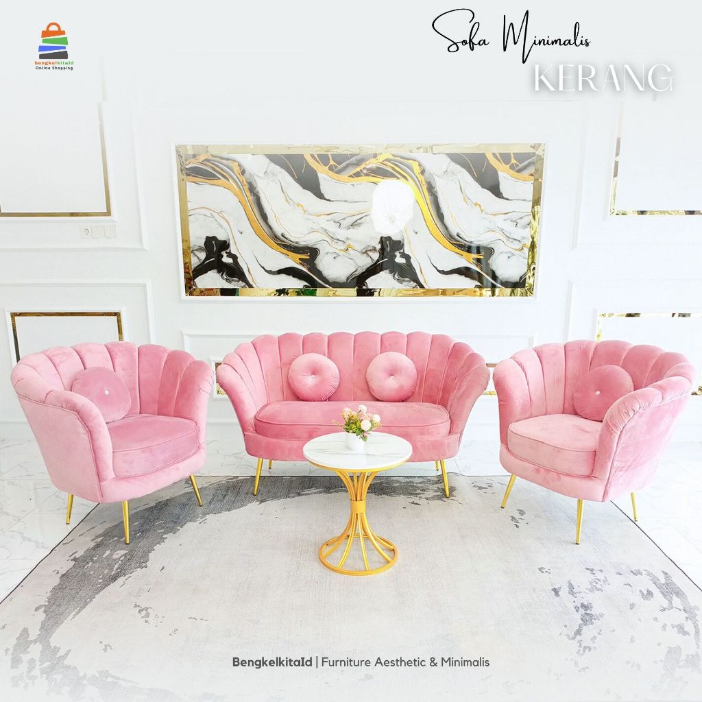 Sofa Aesthetic Kursi Ruang Tamu Kursi Tamu Minimalis Sofa Kerang Kursi Kerang