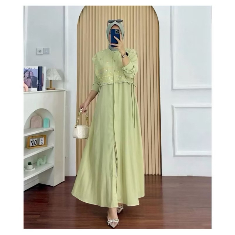 SORAYA DRESS GAMIS BORDIR MAXY CRINGKEL AIRFLOW