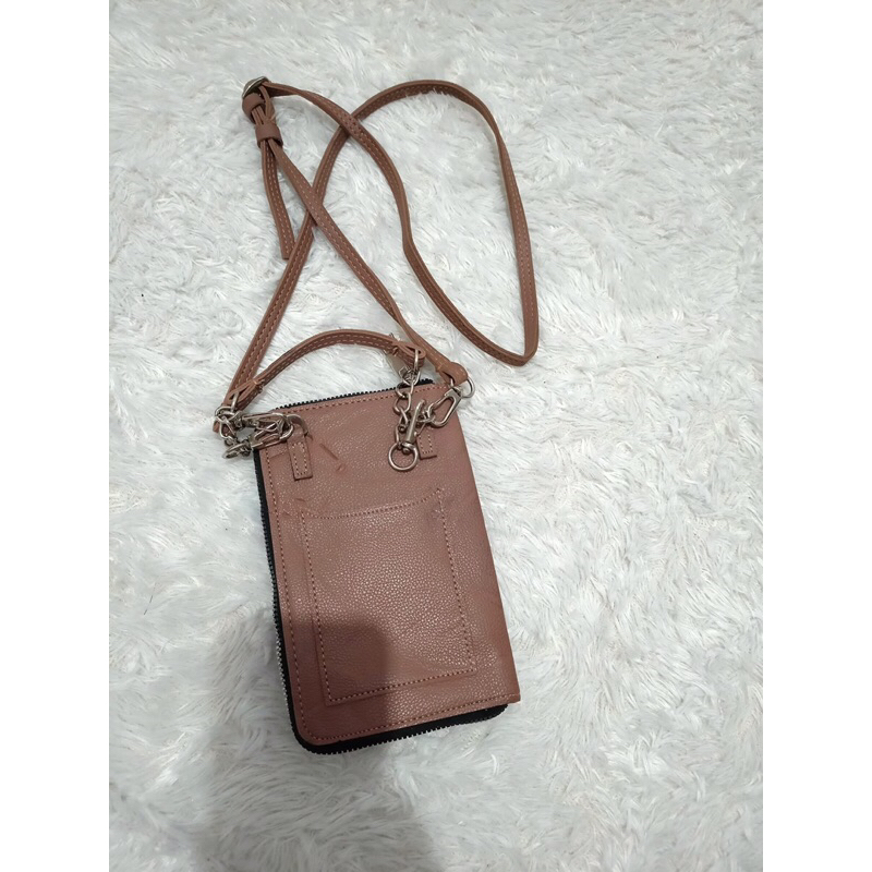 Tas mini sling HP dusty preloved kulit
