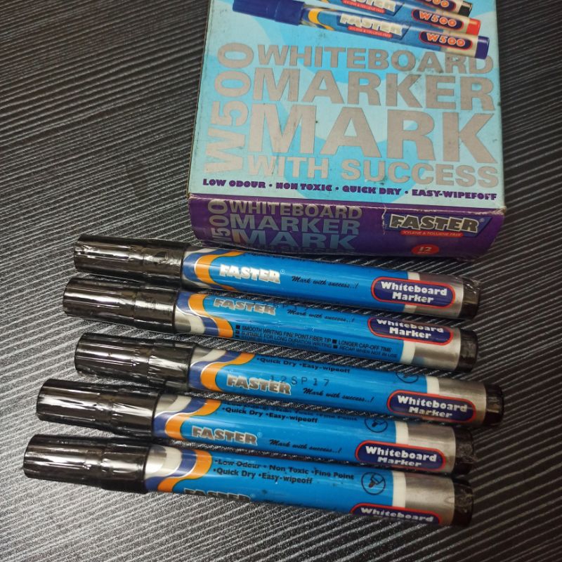 

Spidol Papan Tulis Whiteboard Marker W500 Faster Black / Warna Hitam