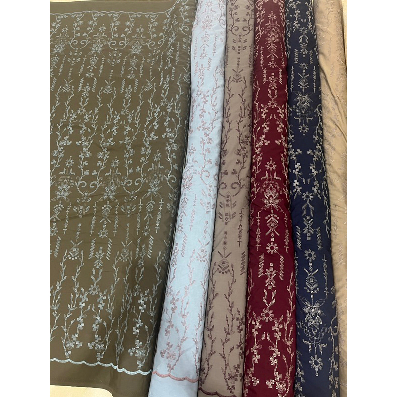 katun bordir etnik/kain katun couple/kain koko gamis tunik malaysia kemeja dress koko