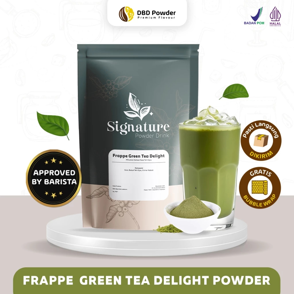 

Premium Powder - Frappe Green Tea Delight - Bubuk Minuman Frappe Green Tea - DBD Powder