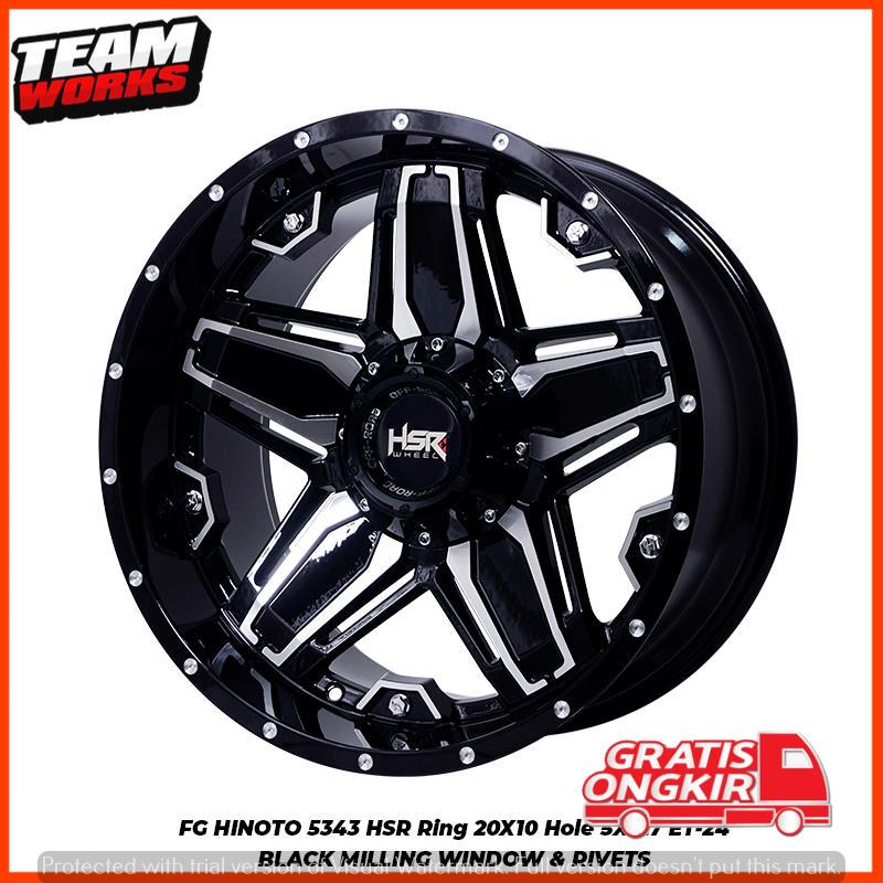 VELG OFFROAD MOBIL JEEP CHEROKEE DODGE RUBICON RING 20 HSR FG HINOTO HSR R20 LEBAR 10 H5X127 ET-24