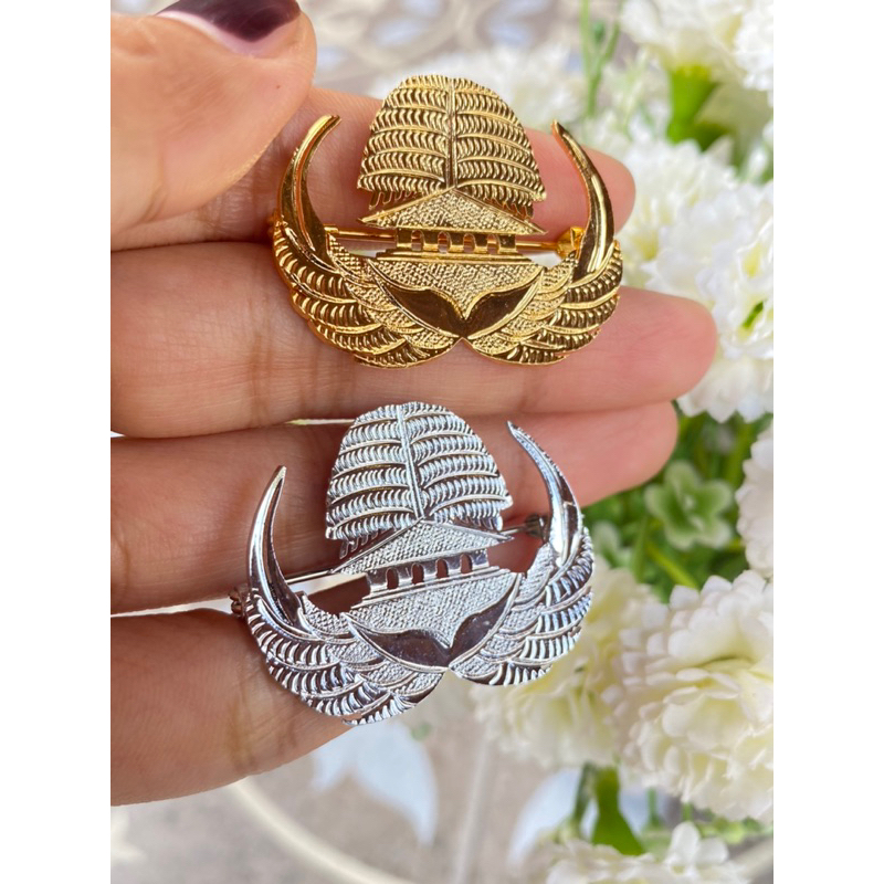 Redy stoK bross kopri lambang korpri bahan Kuningan alami ditempa asli sepuh emas murni bross baju b