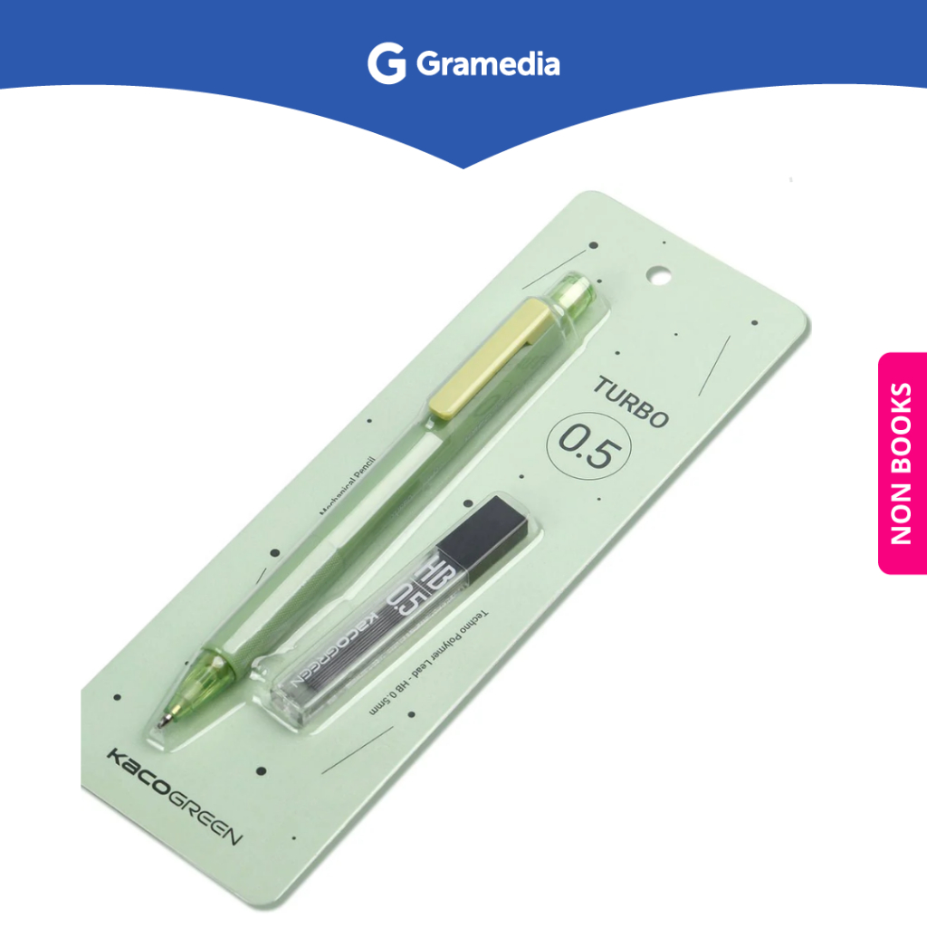 

Gramedia Surabaya - KACO TURBO MECH PENCIL 0.5 SET WITH REFILL HB GREEN