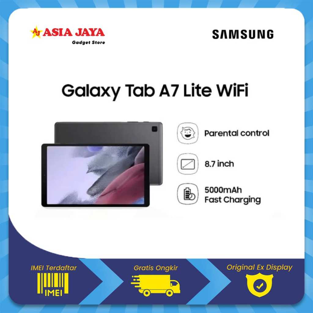 [EX DISPLAY] Samsung Galaxy Tab A7 lite Tablet Ram 3/32GB 8.7 inch Kelengkapan Fullset Original SAMS