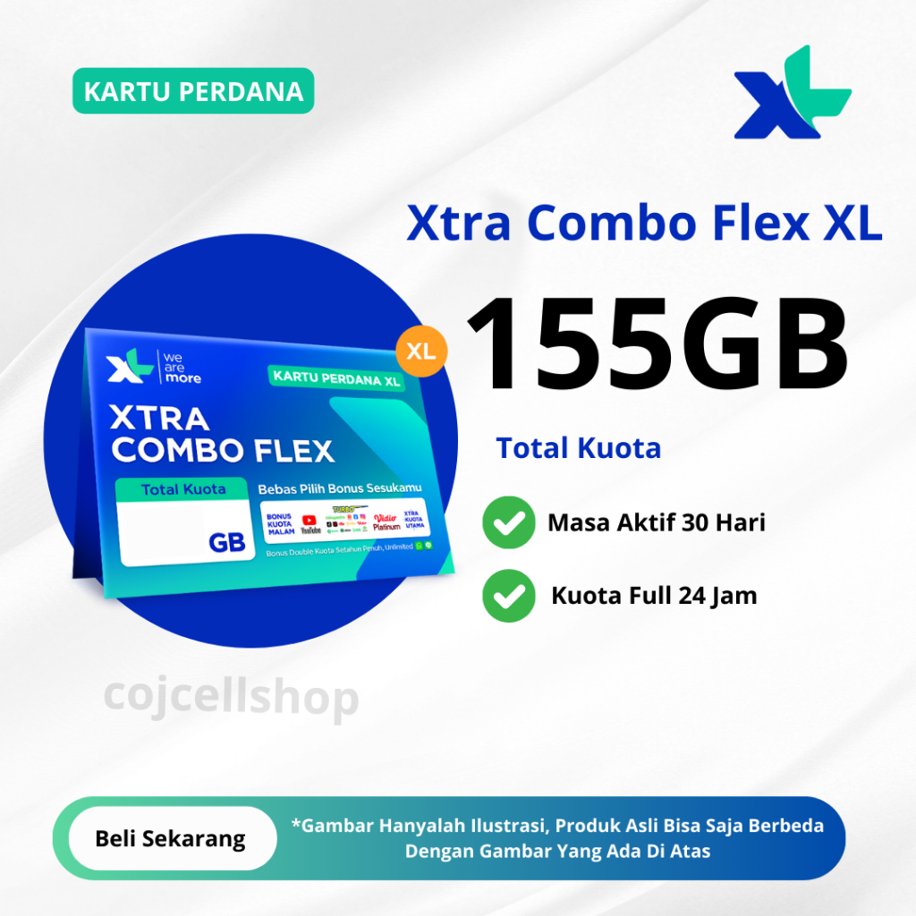 Kartu Perdana XL Xtra Combo Flex XL 155GB 30 Hari- Kartu Perdana Kuota XL Axiata XTra Combo Flex