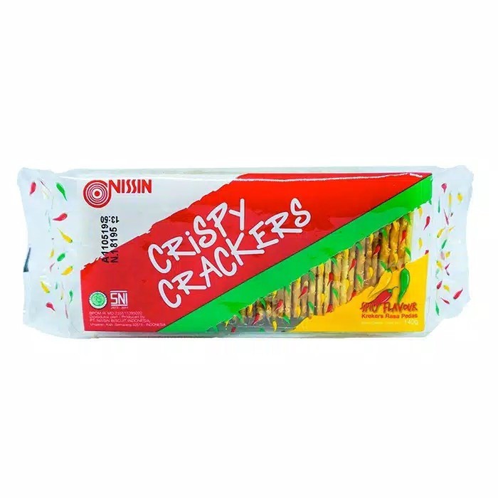 

Nissin Crispy Creakers 140gr Rasa Pedas/Biskuit/Camilan/Roti Kering