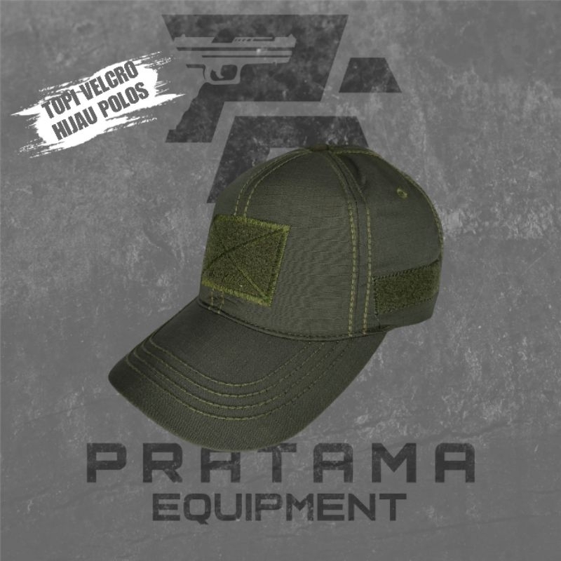 TOPI TACTICAL / TOPI VELCRO HIJAU POLOS / TOPI TACTICAL VELCRO HIJAU POLOS