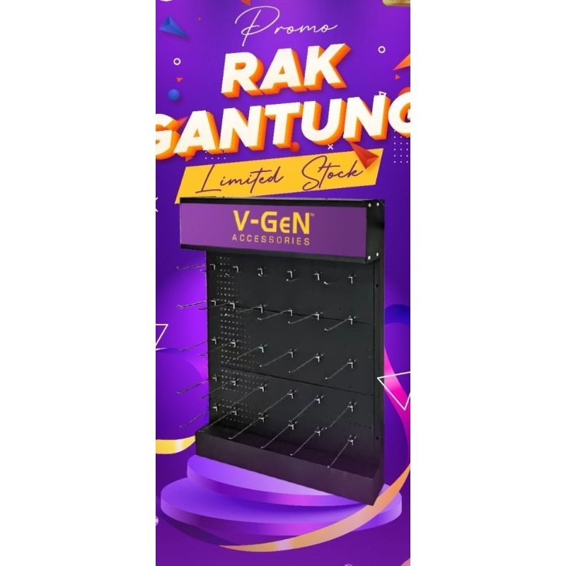 rak dinding vgen v-gen display accesories,led full besi premium,