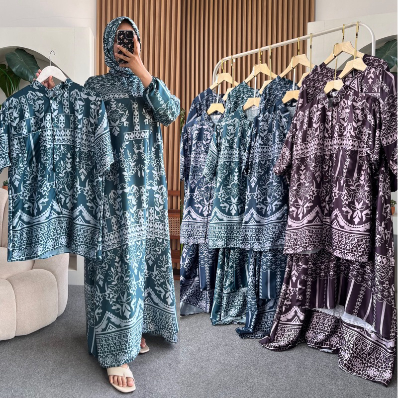 Little butik AYUNINA 3in1 FAMILY SET | Sarimbit baju lebaran set keluarga