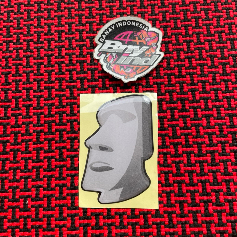 Sticker Stiker Emblem Emot Batu Emoji Batu Timbul