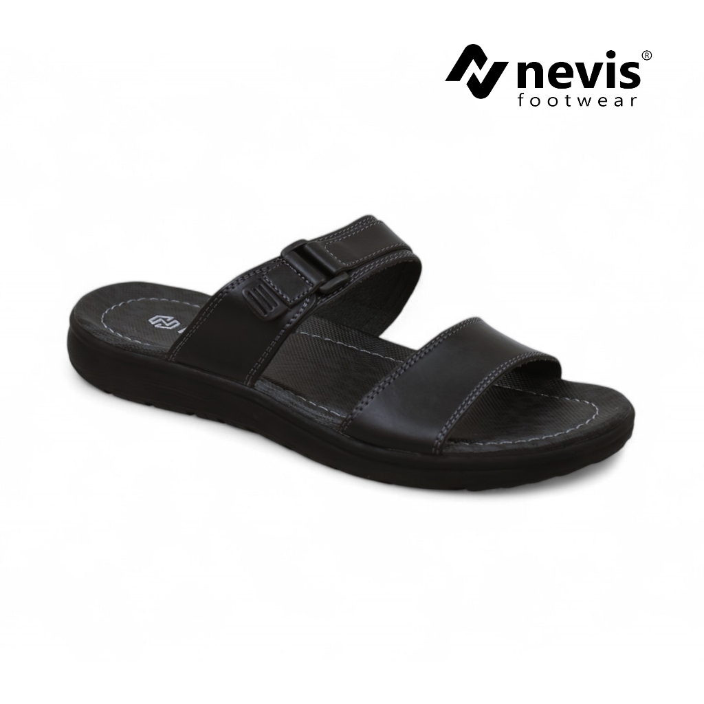 Sandal Pria Kekinian NEVIS REGAN Sandal Pria Kulit Slop Sandal Cowok Keren