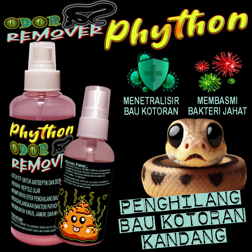 PHYTON ODOR REMOVER PET DISINFECTANT ANTISEPTIK KANDANG ULAR PITON GTP SANCA KEMBANG CORNSNAKE MILK 