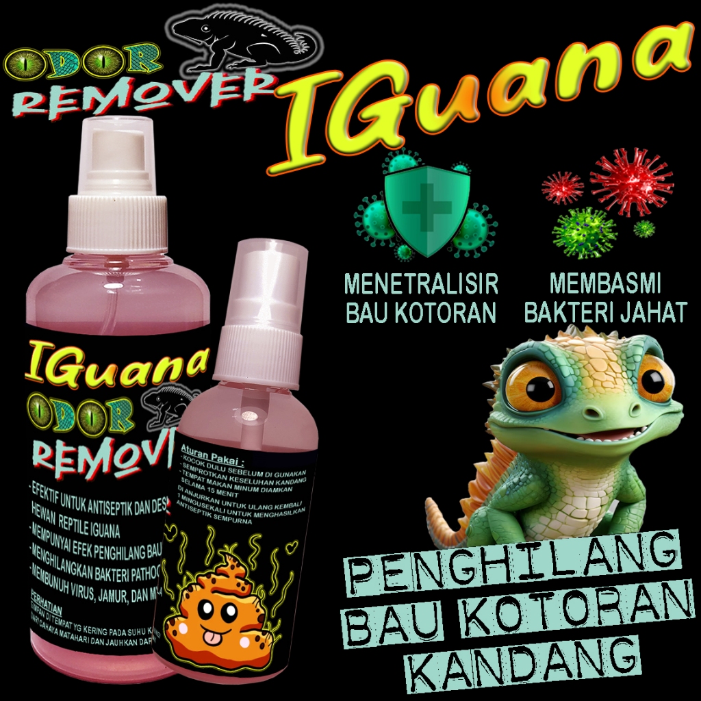 IGUANA ODOR REMOVER ANTISEPTIK KANDANG IGUANNA HIJAU BATU BIRU DIAMOND PET DISINFECTANT DISINFEKTAN 