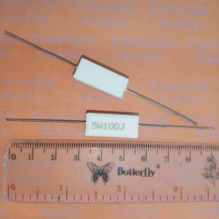 RESISTOR  10 OHM 5 WATT 5 % KAPUR/SEMEN/KERAMIK