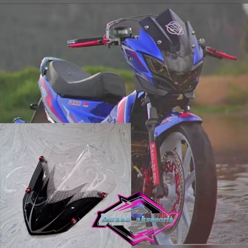 VISOR SATRIA FU BARONG TAHUN 2010-2013 MODEL SIPIT FREE BAUT VARIASI WINDSHIELD SATRIA FU BARONG 201