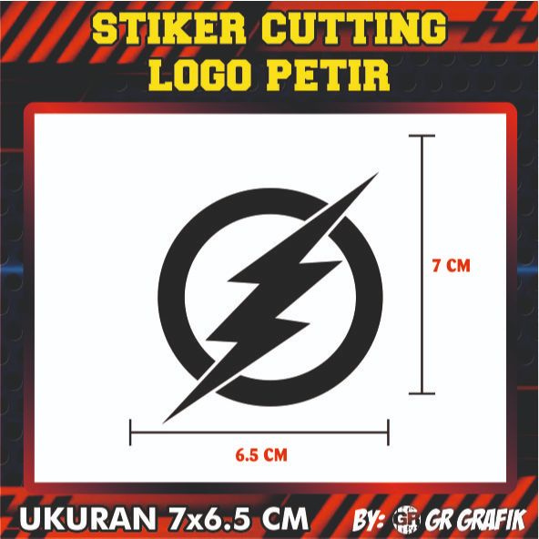 STIKER CUTTING MOTOR VARIASI LOGO PETIR/STIKER TIMBUL