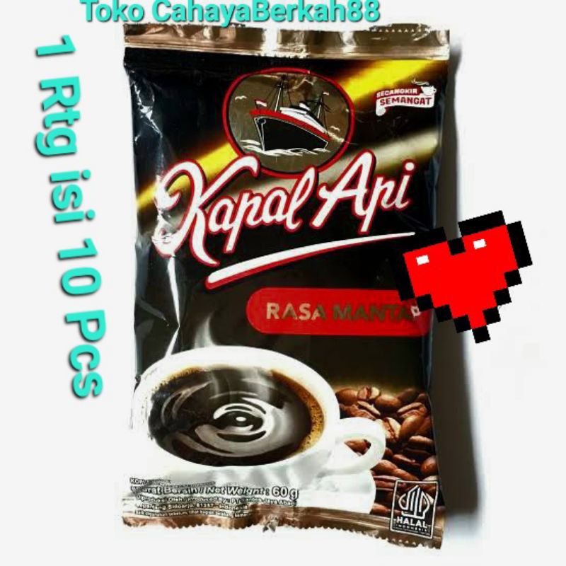 

Kopi Kapal Api tanpa gula (pahit) 60 gram