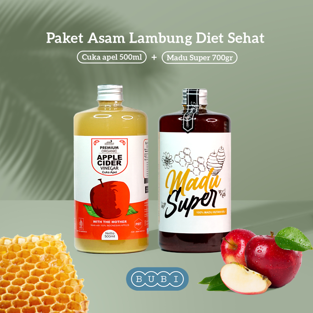 

Suur Lemeon Paket Asam Lambung Diet Sehat Bundling Cuka Apel 500ml dan Madu Hutan 700gr