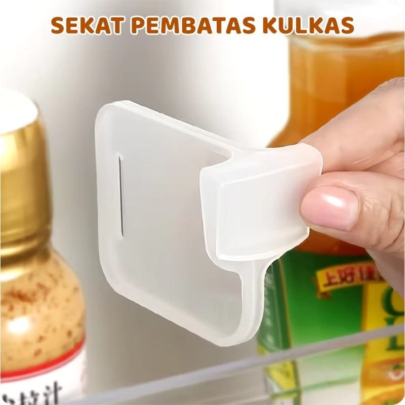 Sekat pembatas kulkas pemisah penyekat rak kulkas serbaguna