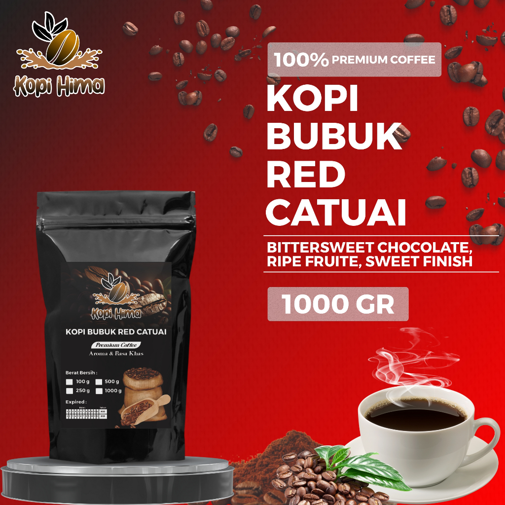 

kopi.hima - bubuk kopi red catuai 100 gram, 250 gram, 500 gram dan 1000 gram premium roasting