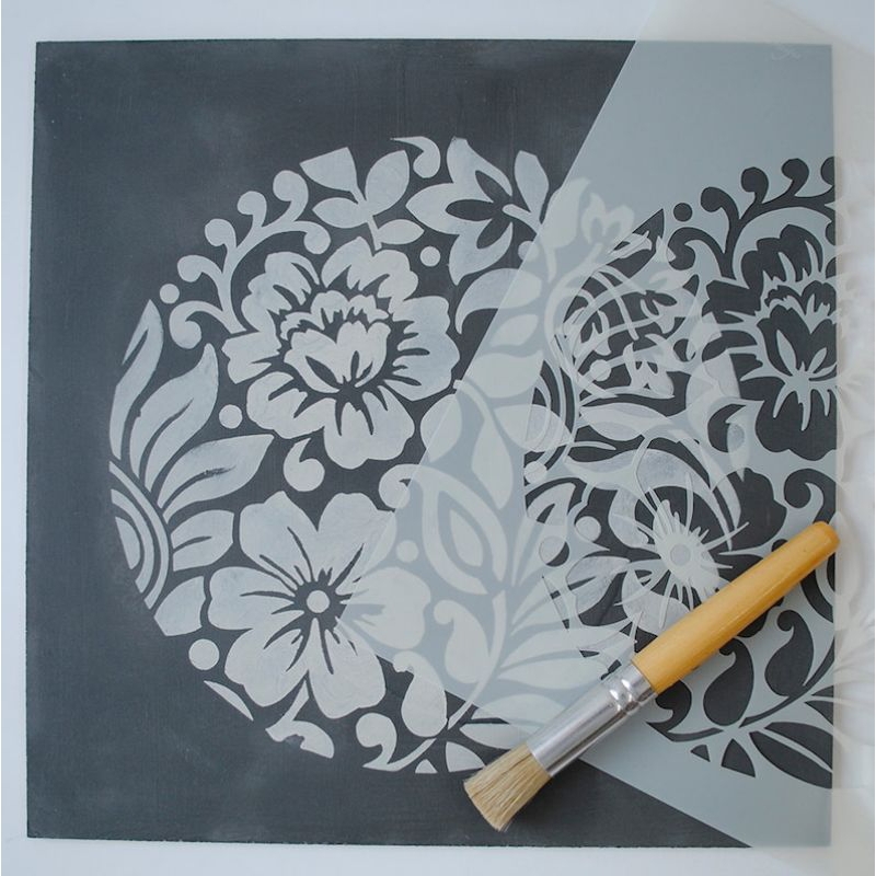

stensil cetakan cet motif daun kombinasi furniture