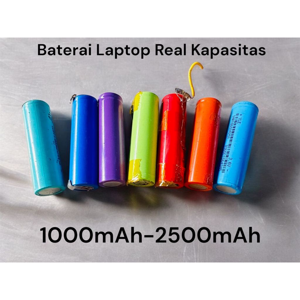 BATRE 18650 BEKAS COPOTAN POWERBENG DAN LAPTOP KONDISI NORMAL CEK LITOKALA 1000-2000MAH DAN 2000-300