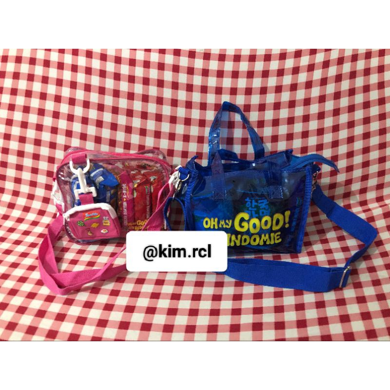 indomie x new jeans free tas pvc sling bag isi 5pcs indomie korea spicy