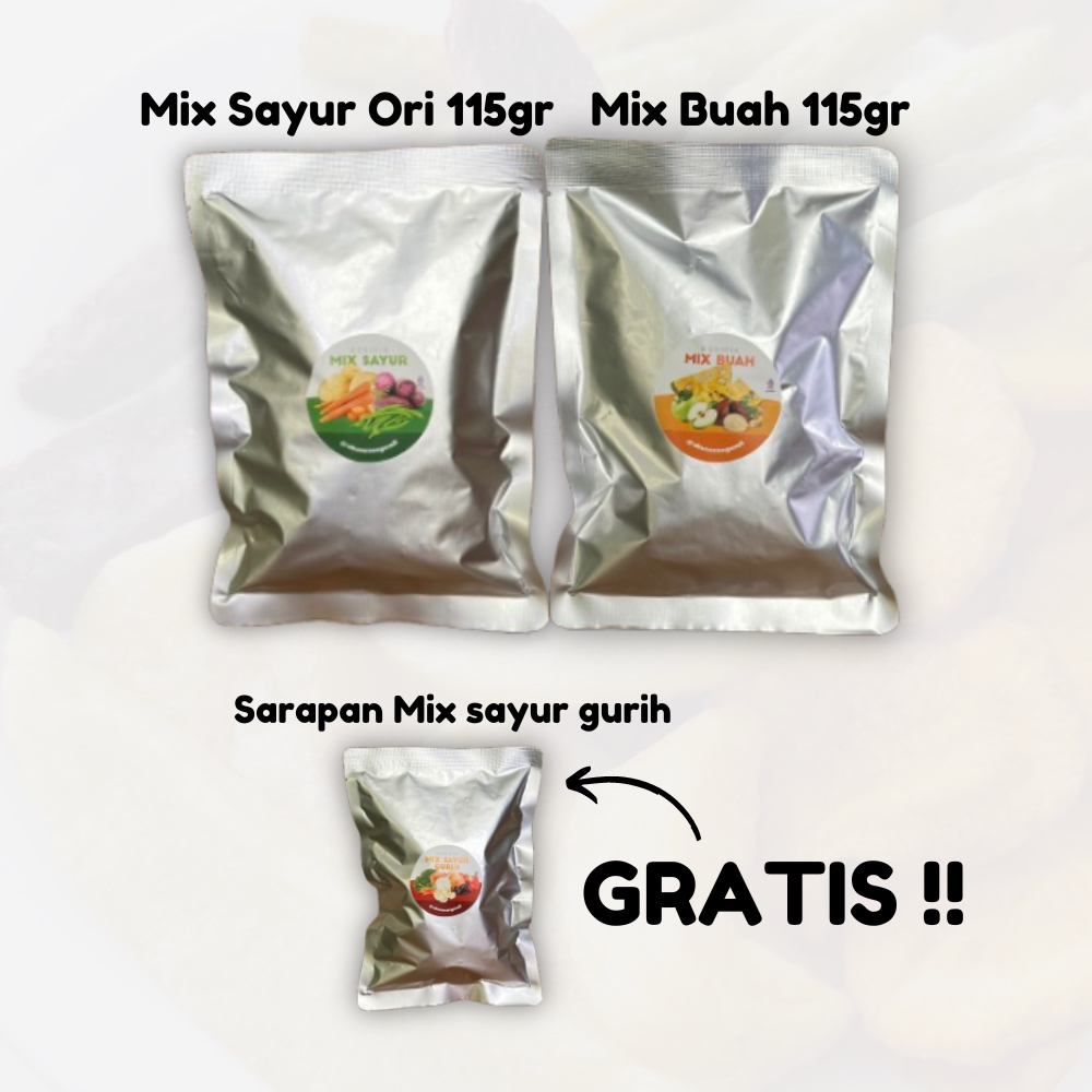 

AKUSENENGEMIL (GRATIS MIX GURIH) KERIPIK MIX SAYUR + MIX BUAH 115gr