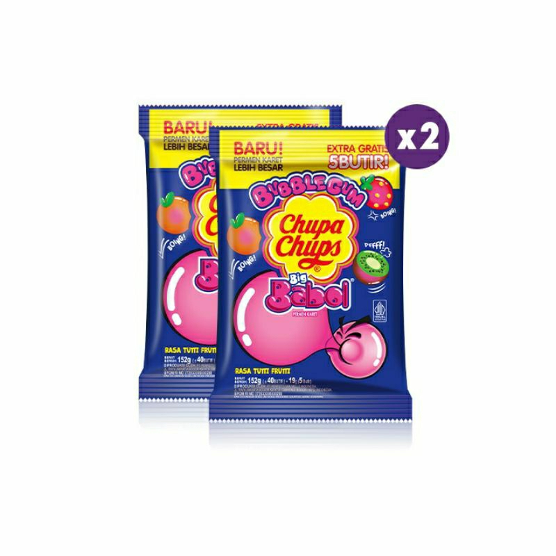 

Big babol permen karet tutti frutti 2 bks @152g