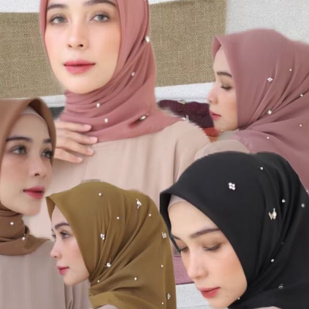 RAYA SQUARE BAHAN VOAL PREMIUM HIJAB SEGIEMPAT VOAL SWAROVSKI DIAMOND PAYET