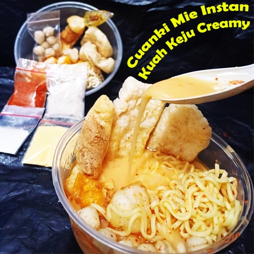 

Cuanki Mie Instan Kuah Keju Creamy Gurih Pedas Praktis Langsung Seduh Air Panas