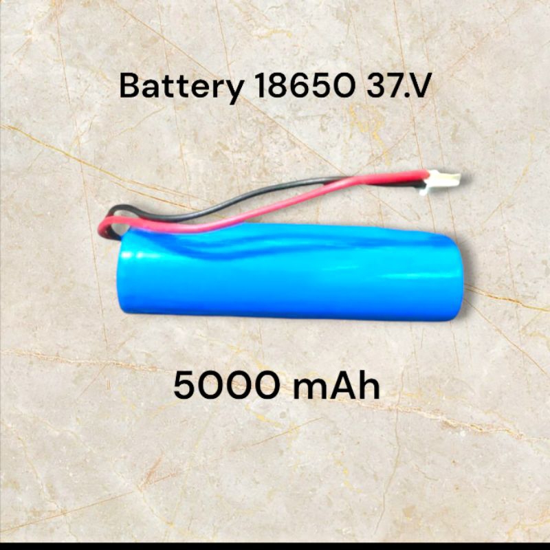 Battery 18650 3.7V 5000mah Plus Socket Soket Kabel Baterai Pompa Galon Kipas Mini