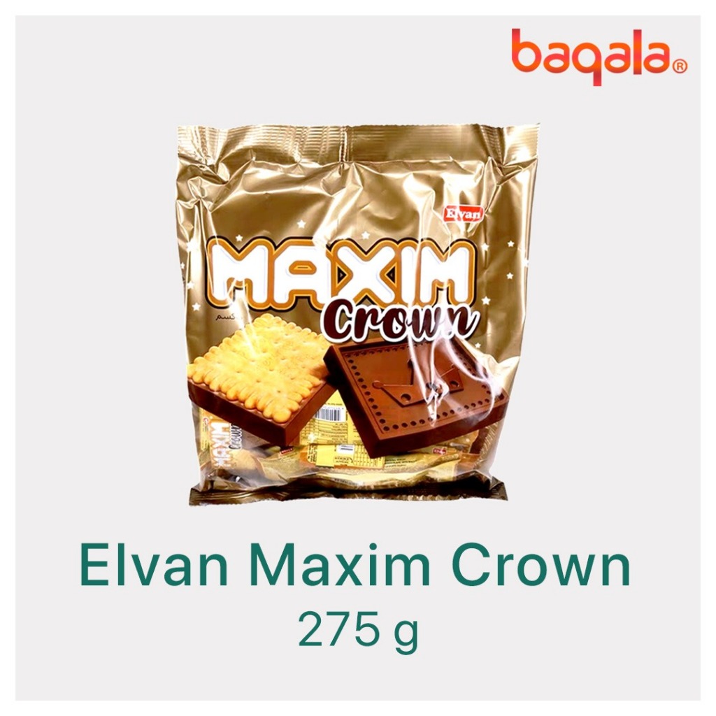 

Elvan Maxim Crown Biskuit Salut coklat compound susu 275gr