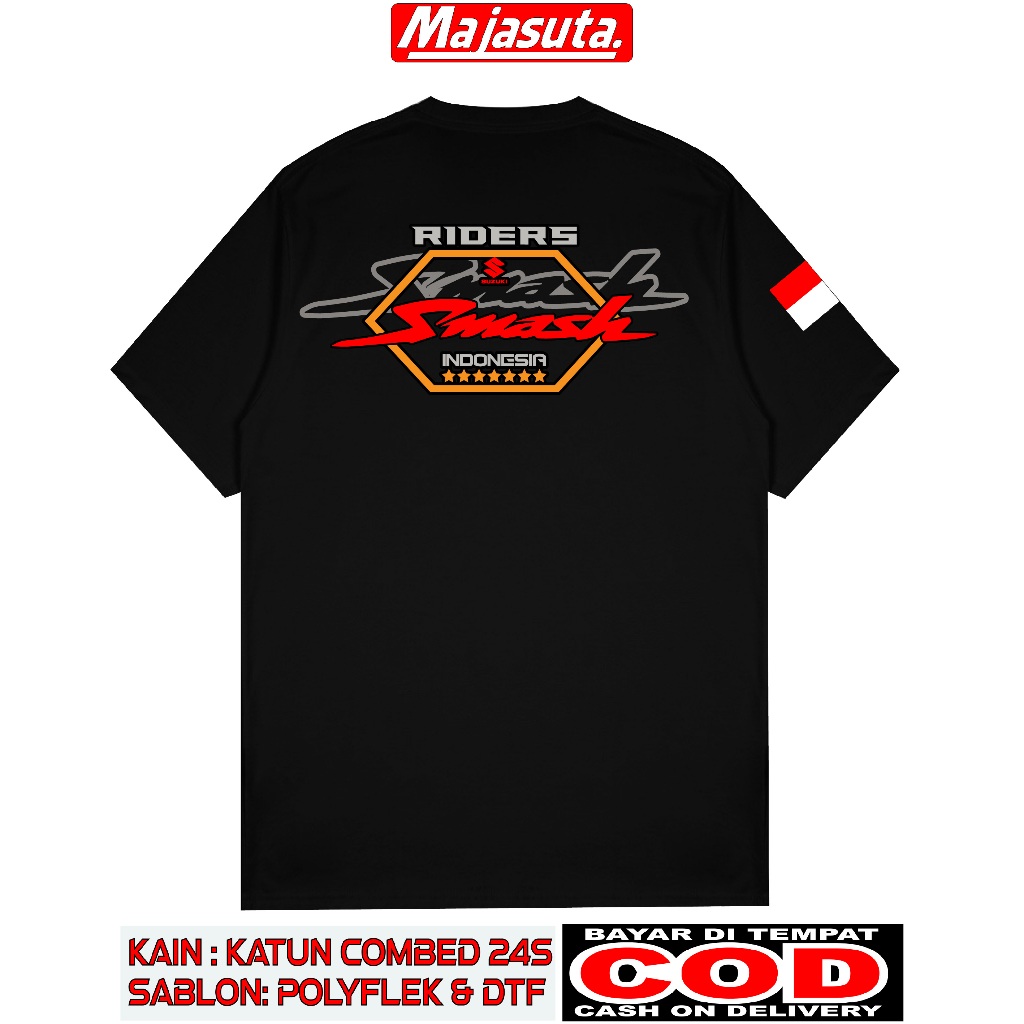 KAOS SUZUKI SMASH M2 RIDERS INDONESIA BAHAN KATUN COMBED 24S TEBAL SABLON DTF