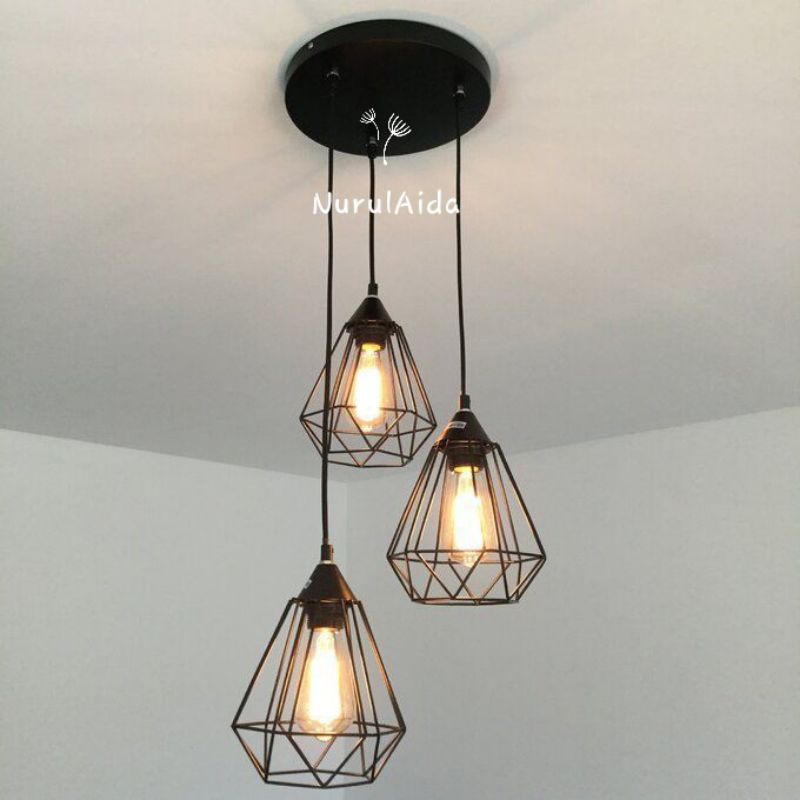 Lampu hias gantung, Lampu gantung minimalis set 3in1, cocok di gunakan di ruang tamu teras rumah, da