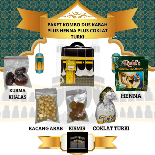 

oleh-oleh haji dan umroh plus henna plus coklat turki paket kombo dus kabah