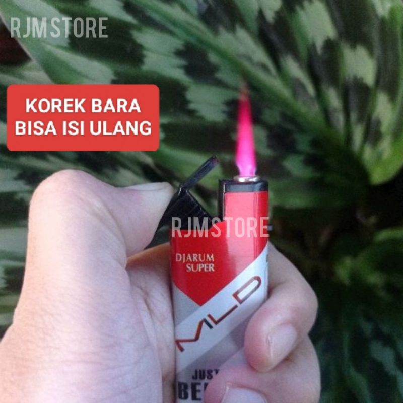 ( 5 pcs ) Korek Api Bara G2000 Tahan Angin Bisa Isi Ulang / Mancis Gas Lighter Bara Madrid Milan