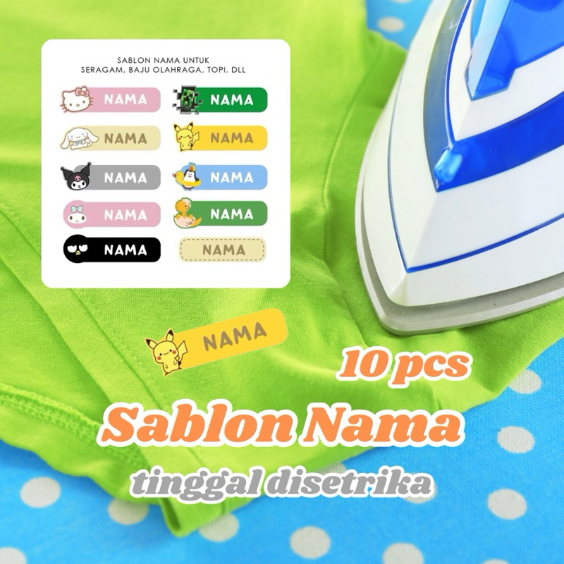 SABLON NAMA seragam anak baju anak label nama
