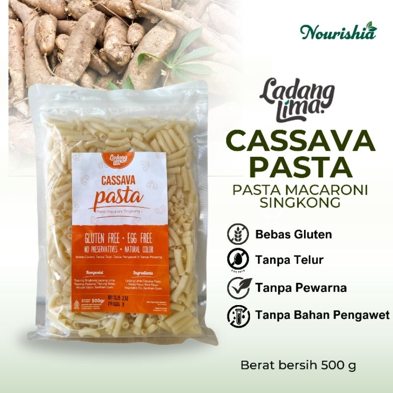 

Pasta Makaroni Singkong LADANG LIMA - Cassava Pasta 500g (tanpa bumbu) Premium Natural Healthy | Easy | Gluten Free