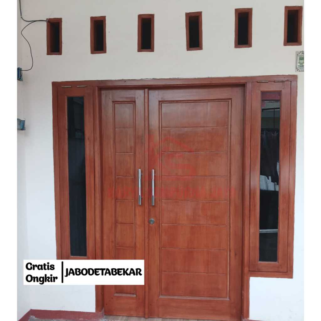 Pintu Kupu Tarung Kayu Jati Putih 1 Set Gratis Ongkir
