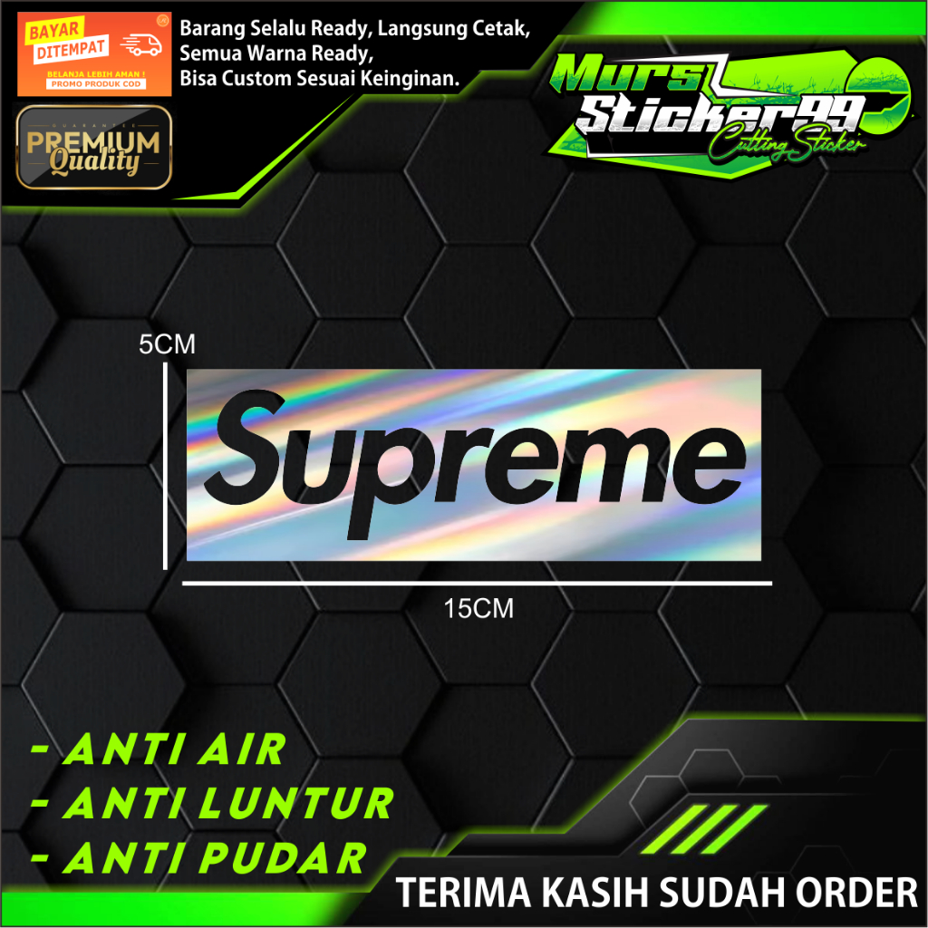 Sticker Cutting SUPREME Cocok Untuk Motor Dan Mobil