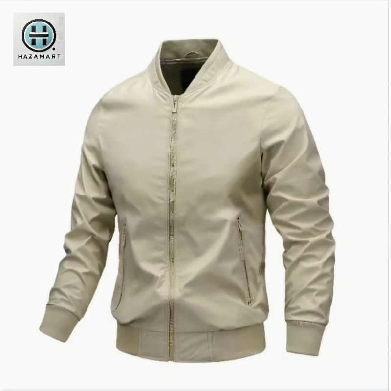 Hzmrt Jaket Bomber Pria Jumbo Kain Polyester Original Terbaru