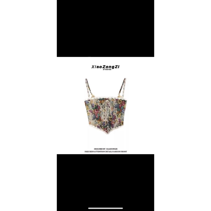 dekaba Korset Top Corset Vest Retro Model Floral | Camisoles  Women Print Halter | Tops Chic Bandage