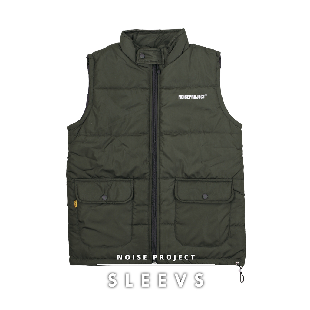 SIXTEEN - Jaket Rompi Pria Body Vest Sleevs Gelembung Tebal Hangat Original Noise Project / Premium