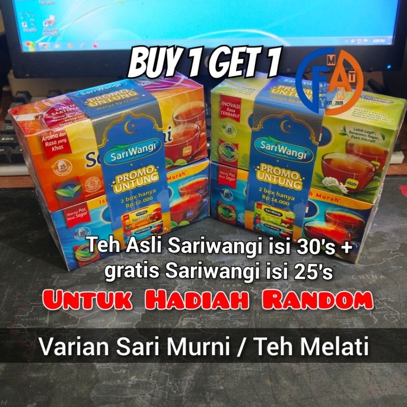 

( Buy 1 get 1 ) Sariwangi Teh Asli isi 30's + Gratis Sariwangi isi 25's Varian Random