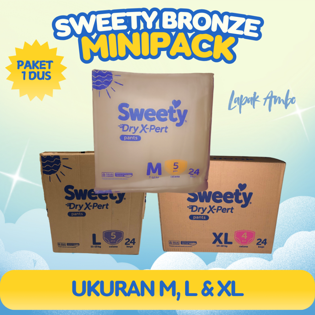 Paket 1 Dus - Sweety Bronze Pants Mini Pack - Pampers/Diapers/Popok Bayi