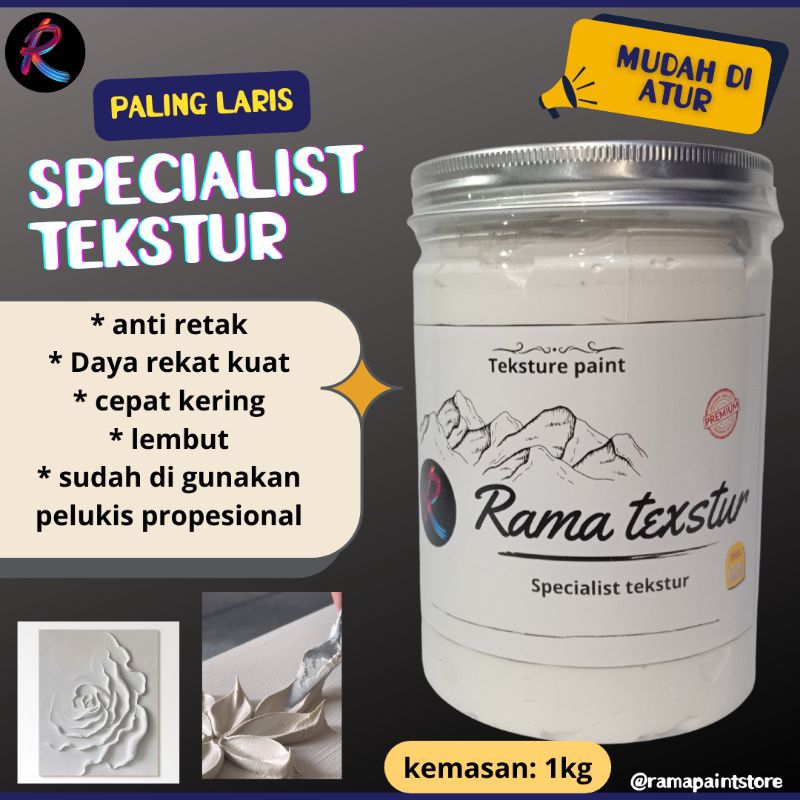 

Ramapaint Tekstur lukis 3D akrilik/modeling paste/texsture acrylic/tekstur lukis/cat tekstur/cat akrilik teksture/lukisan timbul/lukisan modern/impasto texsture/drawing/catair/catminyak/perlengkapan melukis/lukisanmodern/art/Drawing/gesso/Scupulture